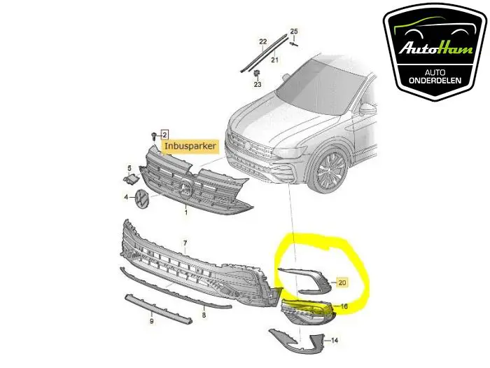 Bumperdeel rechts-voor Volkswagen Tiguan Allspace