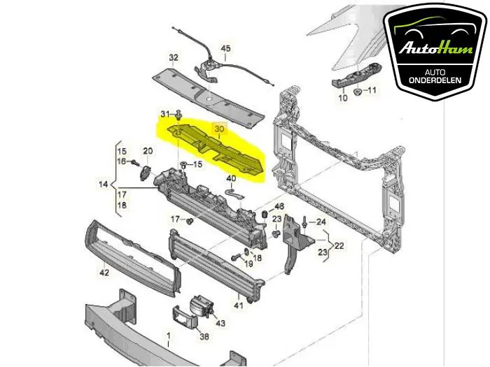 Radiateurbalk Audi E-Tron