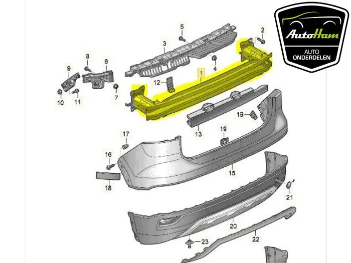 Bumperframe achter Volkswagen T-Cross