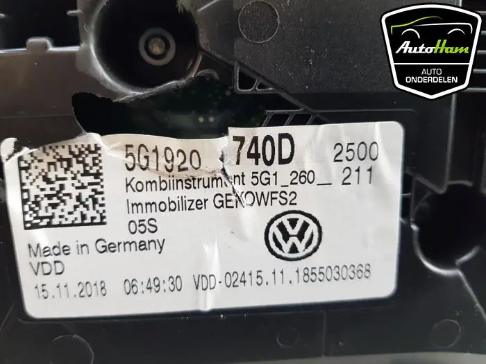 Instrumentenpaneel Volkswagen Golf